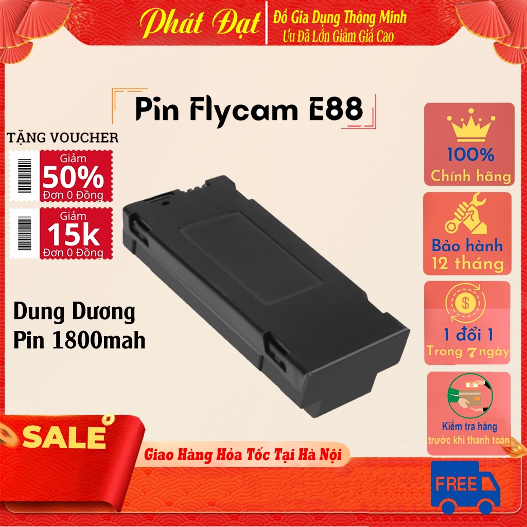 Pin Flycam E88 pro, Pin Flycam E99 Max