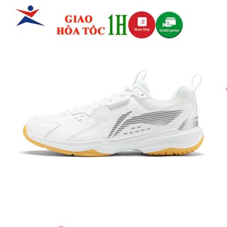 Giày cầu lông Lining AYTT001-5 mẫu mới màu trắng chính hãng bảo hành 12 tháng dành cho nam và nữ êm chân thoáng khí