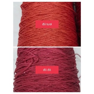 Bó 10 met dây dù việt nam màu đỏ tươi, đỏ đô size 1mm