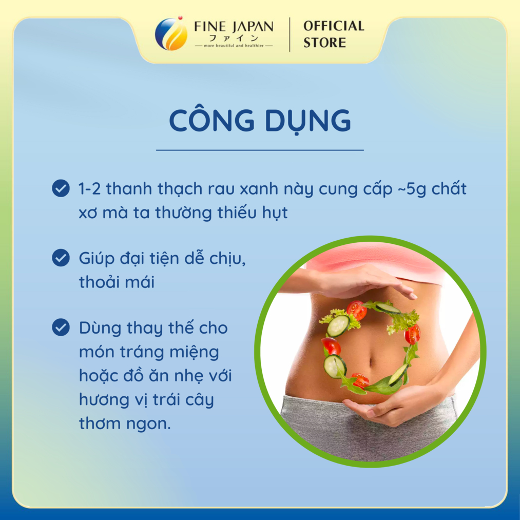 Thạch Chất Xơ & Lợi Khuẩn Fine Japan Dietary Fiber Jelly 20 thanh