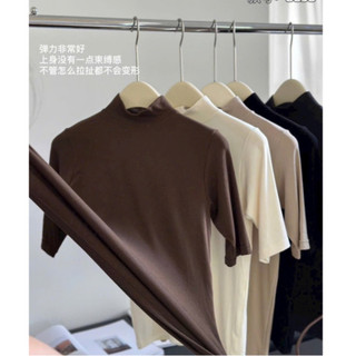Áo THUN NỮ tay lỡ cổ cao 3 phân chất thun mềm, nhẹ, co giãn 4 chiều KÈM HỘP hàng đẹp
