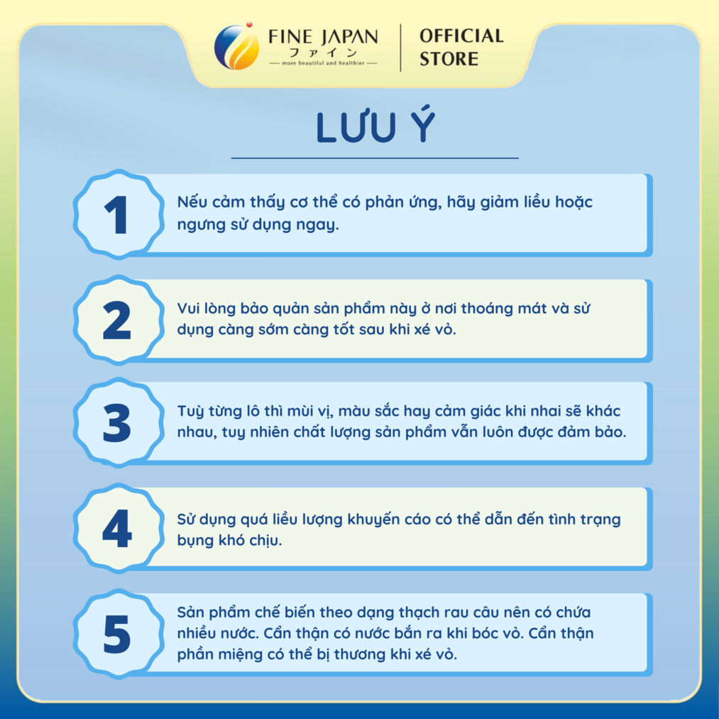 Thạch Chất Xơ & Lợi Khuẩn Fine Japan Dietary Fiber Jelly 20 thanh