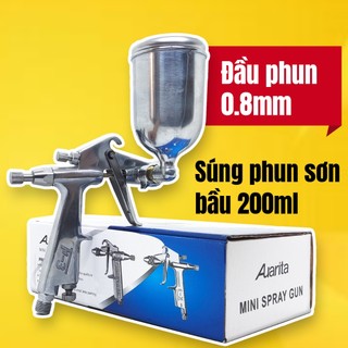 Béc phun sơn mini 0.8mm Auarita F3, béc phun sơn khí nén cao cấp bầu 200ml