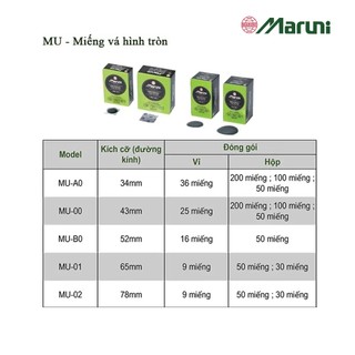 Miếng vá lốp không săm Nhật Bản Maruni MU-00 (43mm)