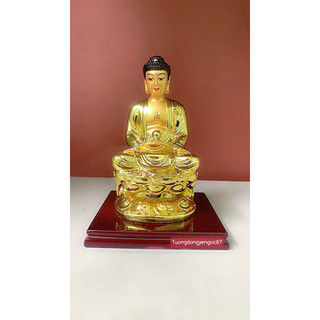 Tượng phật A Di Đà vàng xi cao 11 cm