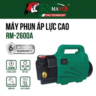 Máy rửa xe Romano RM-2600 c.suất 2600W motor 100% dây đồng dùng cho gia đình phun rửa
