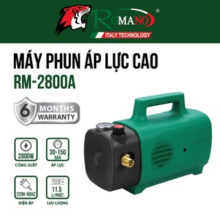 Máy rửa xe Romano RM-2800 c.suất 2800W motor 100% dây đồng dùng cho gia đình phun rửa