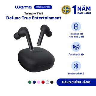 Tai nghe Bluetooth TWS không dây Defunc True Entertainment thời gian nghe 30H, chống nước IPX4, Bảo hành 1 năm