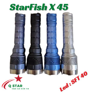 Đèn Pin Cầm Tay Siêu Sáng StarFish X45 ChipLed SFT40 2400lume Nhiệt Màu 6k5 Chiếu Xa 600m Kèm Pin 21700