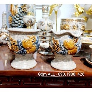 Hũ bày quả phật thủ bày ban thờ cúng gia tiên gốm All sứ Bát Tràng