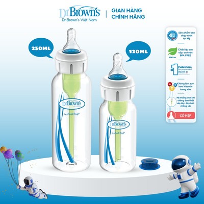 Bình sữa Dr Brown's 120ml và 250ml dành cho trẻ bú yếu, hở hàm ếch