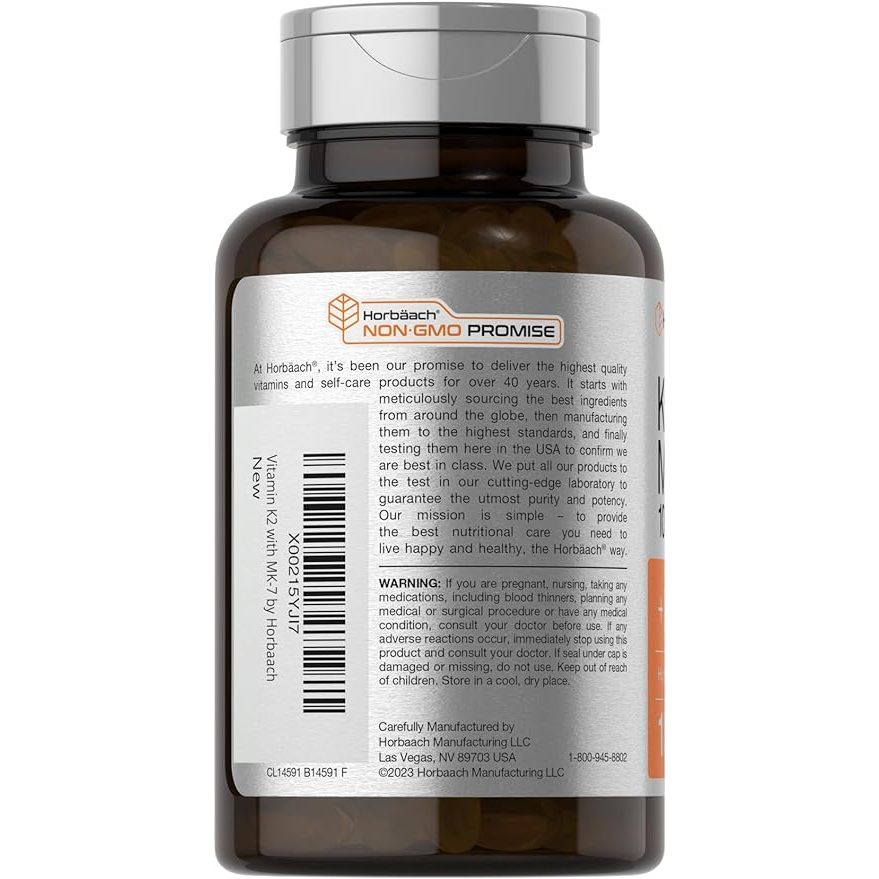 Viên Uống D3 K2 Hỗ Trợ Xương Khớp & Sức Khỏe Tim Mạch Horbaach D3 5000IU K2 MK7 100mcg 180 viên