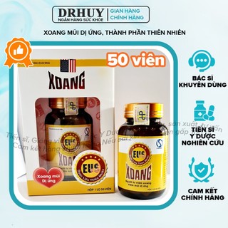 Xoang mũi dị ứng DRHUY. Hỗ trợ giảm các triệu chứng viêm mũi, nghẹt mũi, viêm xoang,xuyên tâm liên, bạch chỉ. Lọ 50 viên