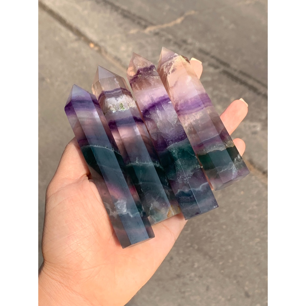 Trụ Rainbow Fluorite 9-10cm - CADA DECOR