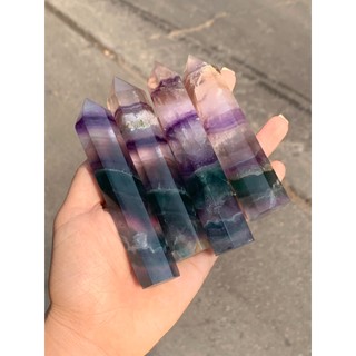 Trụ rainbow fluorite 9-10cm - cada decor
