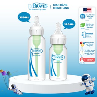 Bình sữa Dr.Brown's cổ hẹp 120ml và 250ml nhựa PP Options Plus tách set