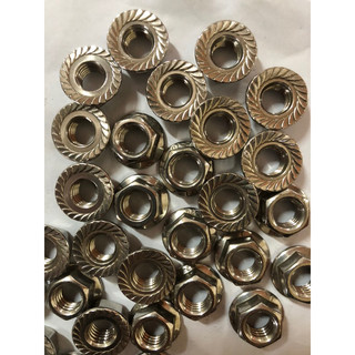 Đai ốc liền long đen inox 201 m5 - m12
