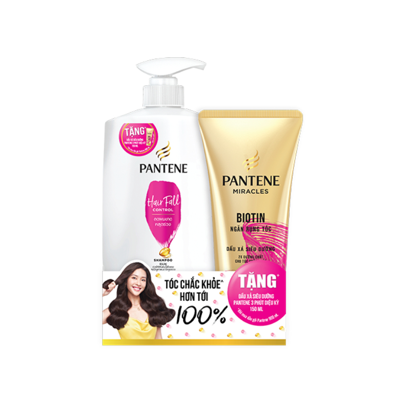 Combo Dầu Gội PANTENE San Sa Ngăn Rụng Tóc 900 ML Và Dầu Xả 3 Phút Diệu Kì Ngăn Rụng Tóc 150 ML