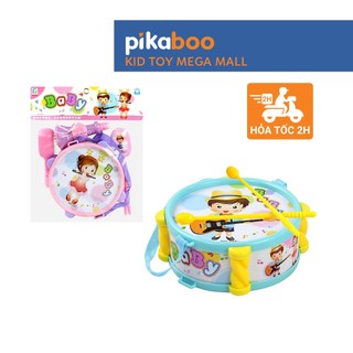 Bộ đồ chơi trống kèn Pikaboo có mẫu kèm xúc xắc, kèn, âm vang tốt, chất liệu nhựa bền đẹp an toàn