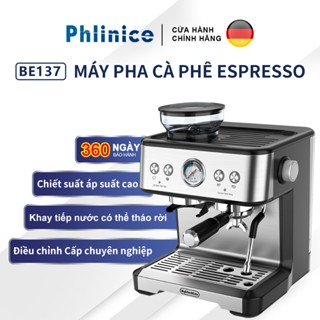 Máy Pha Cà Phê Pha Cafe Espresso Bán Tự Động 4 Trong 1, với 2 Boilers, Tích Hợp Xay Cafe 20 Cấp, Mini Nhỏ Gọn Gia Đình