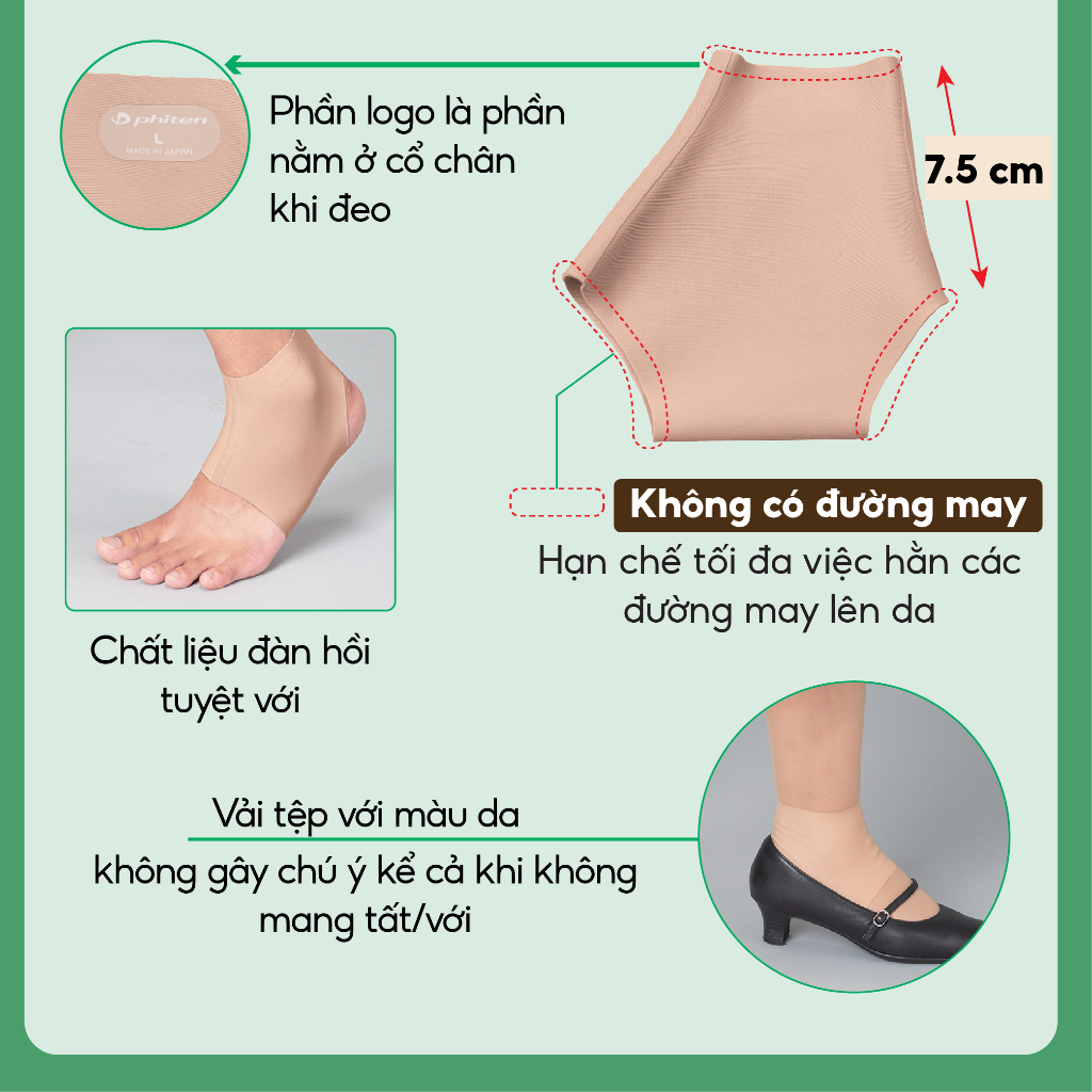 [MỚI] Đai cổ chân loại mềm Phiten metax ankle supporter soft type AP240004