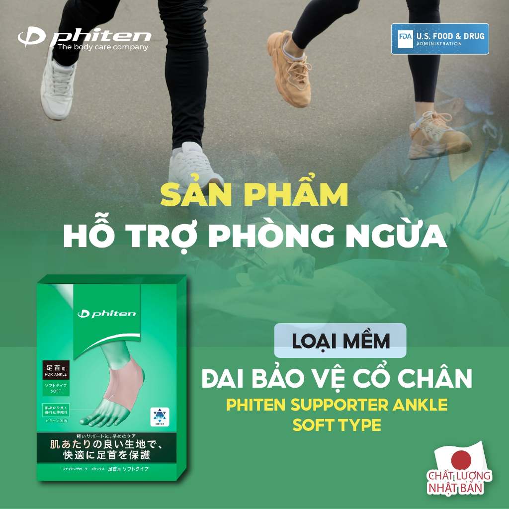 [MỚI] Đai cổ chân loại mềm Phiten metax ankle supporter soft type AP240004