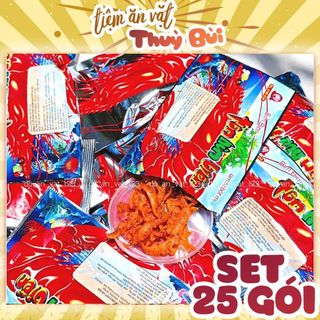  Bịch 25 Gói Snack Tôm Hùm Biển Que Cay Tuổi Thơ Tăm Cay Cổng Trường Tiệm ăn vặt Thuỳ Bùi 