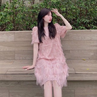 Váy bầu công sở - đầm bầu mùa hè chất thô hàn mềm mịn