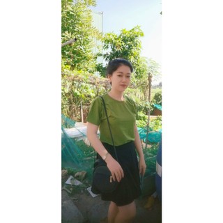 Áo thun nam,nữ xanh rêu_xanh lính thời trang