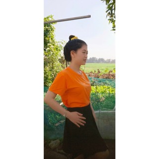 ÁO THUN TRƠN NAM,NỮ MÀU CAM GIÁ RẺ VẢI MỀM MỊN