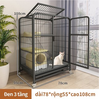 🐈dogelsy🐕 chuồng mèo lớn 3 tầng 78108cm chuồng mèo lồng cho chó mèo quá khổ tiện lợi chuồng chó