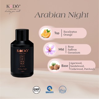 Tinh Dầu Nước Hoa Kodo Arabian Night Hương Gỗ Phương Đông Làm Thơm Phòng, Quần Áo -  Black Collection - 15/100ml