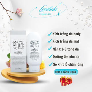 Kem dưỡng trắng da body Snow White Milky Pack kích trắng da body dưỡng ẩm mờ thâm sạm thoa lên da nâng tone ngay tức thì