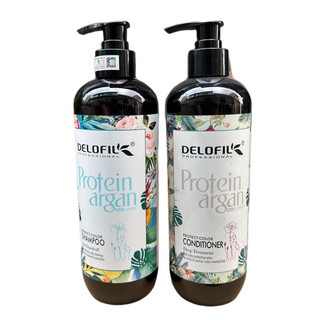 Dầu gội xả số 3 hạn chế gàu ngăn rụng tóc Delofil Protein Argan 500mlx2