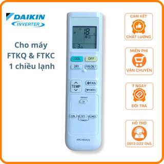 Điều khiển điều hoà Daikin, remote máy lạnh Daikin FTKQ & FTKC Series