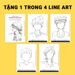 Tranh Line Art Thực Hành Vẽ Biểu Cảm Nhân Vật - Kèm Tờ Hướng Dẫn - Bộ 5 Tranh A6 Giấy Sketch Không Kỵ Tẩy - Ong Mặt Bự