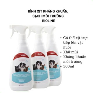 Xịt khử mùi bioline - khử mùi hôi chó mèo, chuồng trại 500ml