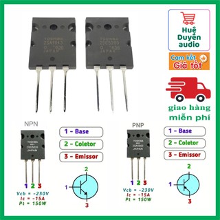 Cặp Sò Toshiba 2sa 1943, 2scC5200( tặng ốc,lót)
