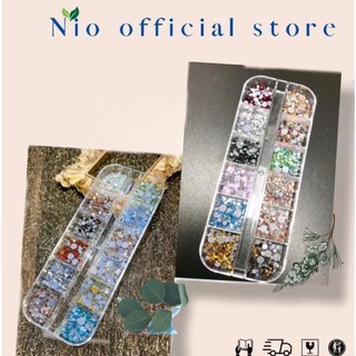 đá nhựa khay 12 mầu ( phụ kiện nail mi )