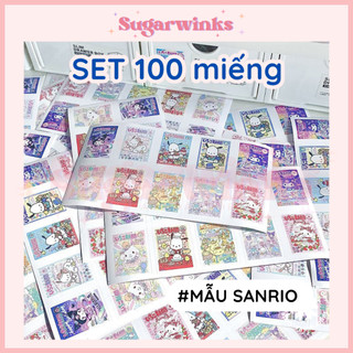 Giá rẻ ♡ set 100 sticker sanrio dễ thương - sticker decal giấy #san100