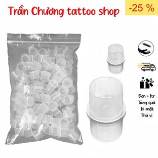 Hũ mực chum đựng mực xăm có đế. 100 cái hũ đựng mực full size s m l xl. 8x10 11x10 13x11 14x12 17 x14 20x17 mm