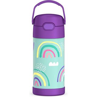 BÌNH GIỮ NHIỆT THERMOS FUNTAINER Stainless Steel Vacuum Insulated Kids Straw Bottle, THÉP KHÔNG GÌ - CÓ ỐNG HÚT, 355ml