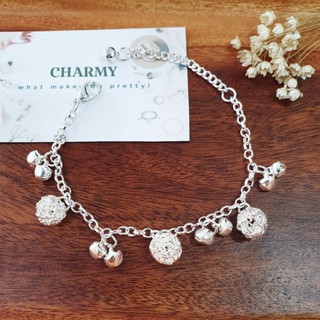  Lắc Chân Nữ Kiêm Lắc Tay Mạ Bạc Phối Chuông Hàn Quốc V20 