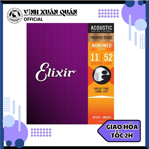 [CHÍNH HÃNG] Dây Acoustic Elixir Nanoweb Phosphor Bronze 16027 Size 11-52