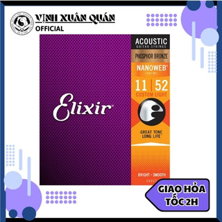 Dây acoustic elixir nanoweb phosphor bronze 16027 size 11-52