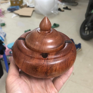 Gạt tàn gỗ Hương cao cấp - hàng Kỹ đẹp tiện thủ công có nắp đậy giá tại xưởng Nhị Khê