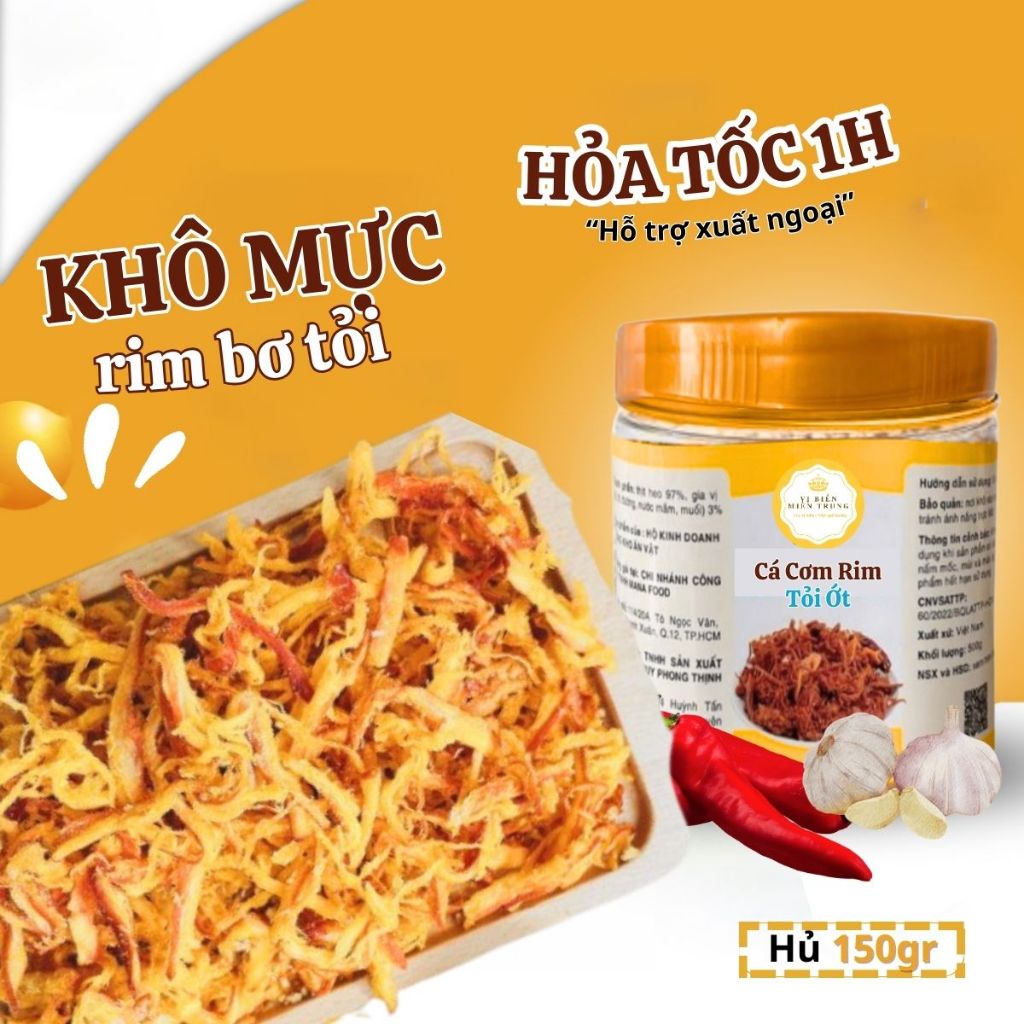 Mực Xé Tẩm Vị Phô Mai Bơ Tỏi Vị Biển, Đồ Ăn Vặt Giá Rẻ Hủ PET 150GR Thực Phẩm Ăn Liền