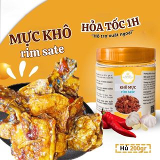Mực Rim Sa Tế Vị Biển Đồ Ăn Vặt Ngon Rẻ Hủ PET 200gr Thực Phẩm Ăn Liền