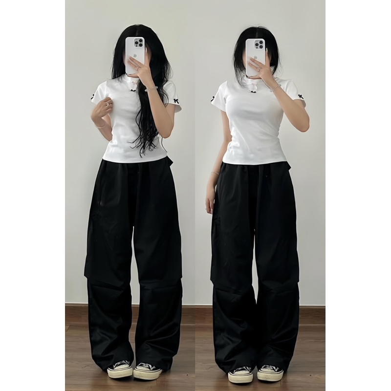 Quần Suông Kaki Lưng Thun Basic Ảnh Thật