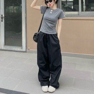 Quần Suông Kaki Lưng Thun Basic Ảnh Thật